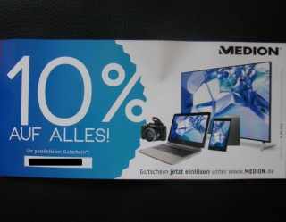 Originalbild zum Tauschartikel Medion Shop Gutschein 10% auf Alles