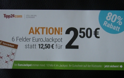 Originalbild zum Tauschartikel Tipp24.de Gutschein Lotto spielen